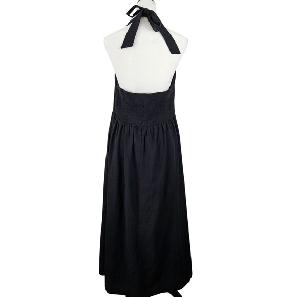 Zesica Womens XL Halter Maxi Dress Black Smocked Back Casual Beach Vacation Sexy - Picture 5 of 10